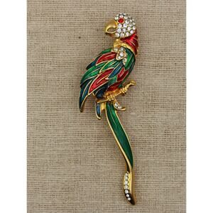 1980's Republic of China Parrot Enamel Brooch.